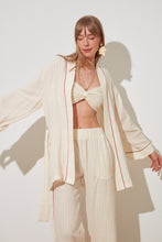 Görseli Galeri görüntüleyiciye yükleyin, Say Golden Glow Kimono&Pant&Bustier Three-Piece Set