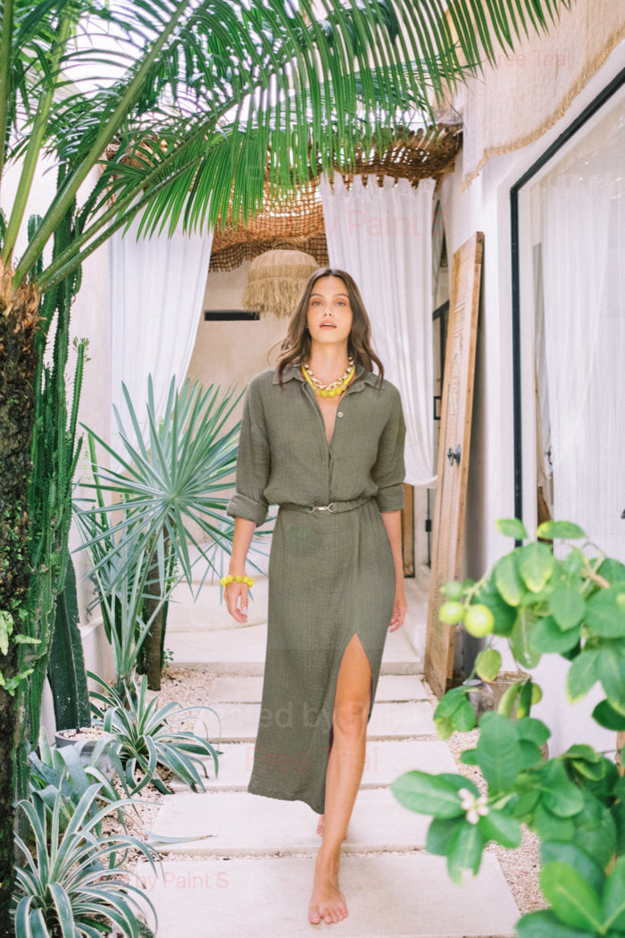 Say Less Dress Khaki