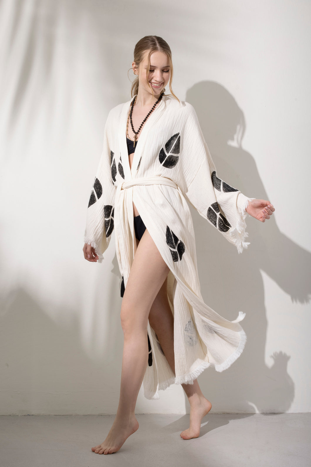Say Leaf Caftan Ecru